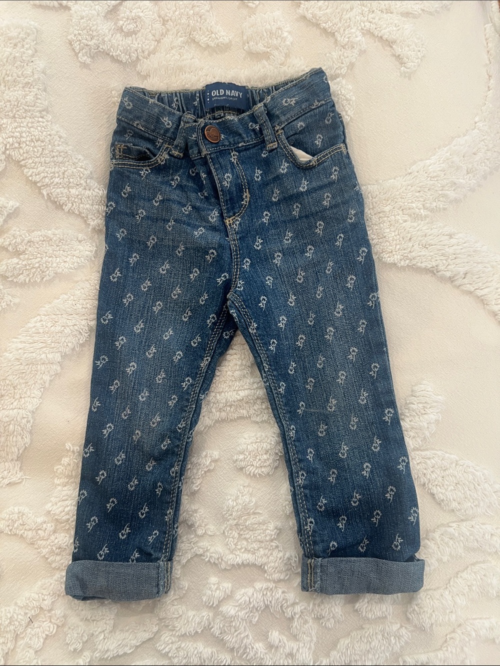 Old Navy Blue Floral-Print Kids Denim Jeans